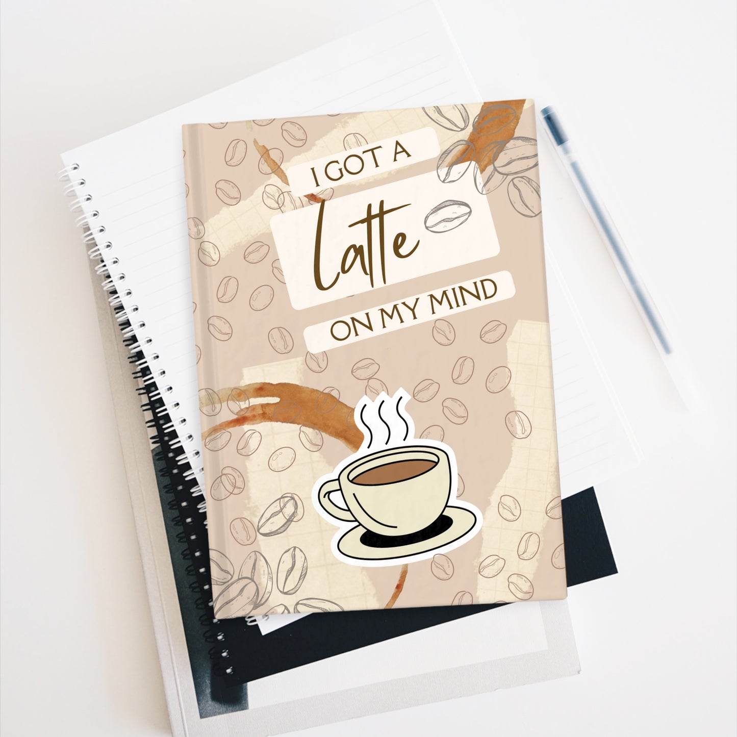 Latte on My Mind Hardcover Notebook