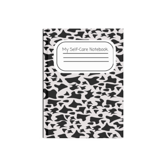 Black and White Self-Care Notebook